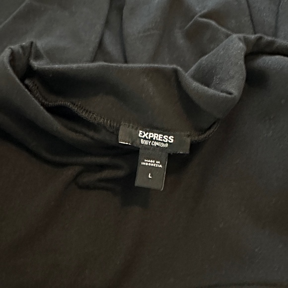 Express Black Body Contour Mock Neck Cutout Bodysuit - Picture 8 of 8